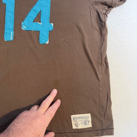 Aeropostale 1987 Varsity T-Shirt Woman's Large Distressed Vintage Look Cotton - Picture 4 of 12